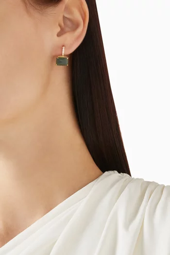 East/west Huggies in Gold-plated Brass