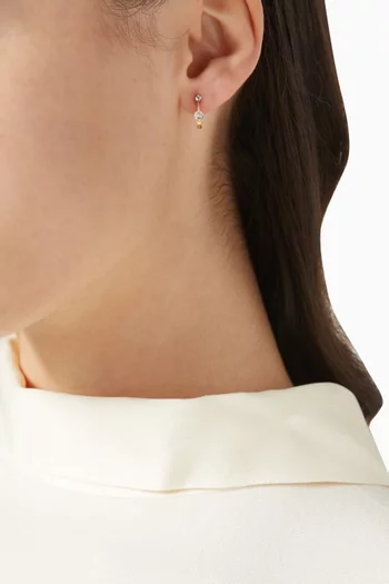 Double Solitaire Huggies in Gold-plated Brass