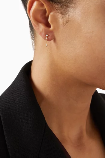 Opal Dangle Chain Earrings in Gold-plated Brass