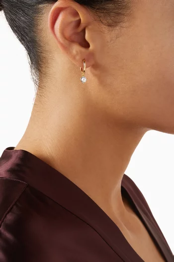 أقراط هاجي مزينة بحلية واحدة نحاس مطلي بلون ذهبي