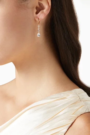 Floating Dangle Earrings in Gold-plated Brass