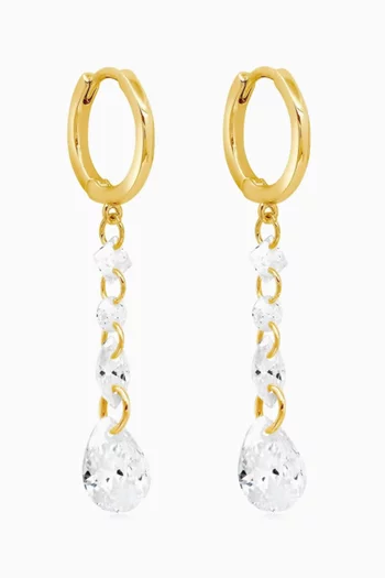 Floating Dangle Earrings in Gold-plated Brass