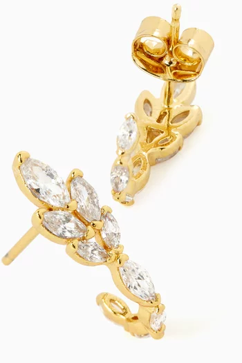 Art Deco Leaf Earrings in Gold Vermeil