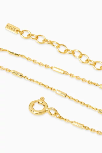 Link & Bar Chain Bracelet in Gold Vermeil