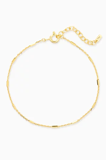 Link & Bar Chain Bracelet in Gold Vermeil
