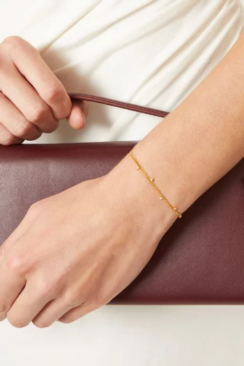 سوار بتصميم سلسلة مرصع بكريستال فضة إسترلينية مطلية ذهب