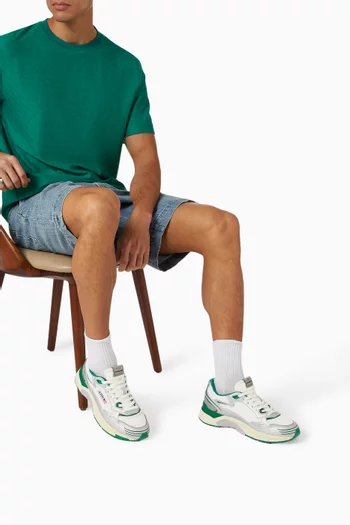 سنيكرز هايبرواي أسفل الكاحل قماش شبكي وجلد لامع