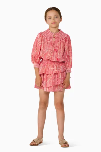 فستان قصير أنا قطن لامع 