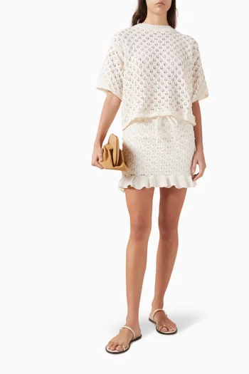 Sabine Mini Skirt in Pointelle-knit