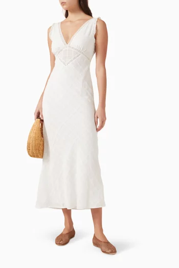 Cypril Lace Midi Dress in Cotton