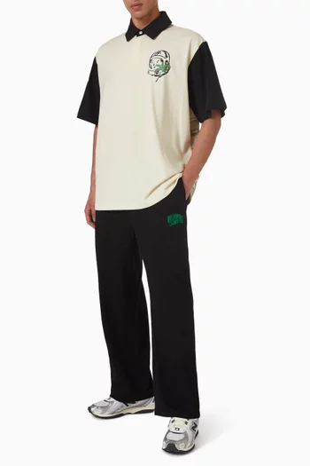 بنطال رياضي بشعار الماركة المقوس قطن