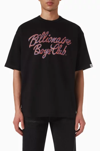 Script Oversized T-shirt in Cotton