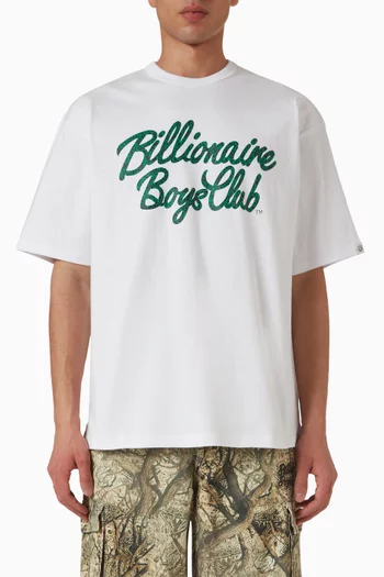 Script Oversized T-shirt in Cotton