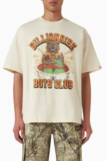 Rhinestone Mascot T-shirt in Cotton