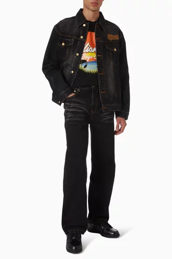 بنطال مزين برائد فضاء دينم