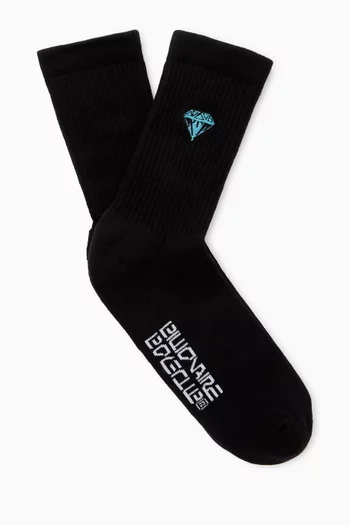 جوارب مزينة بماسة وعلامة الدولار مزيج قطن