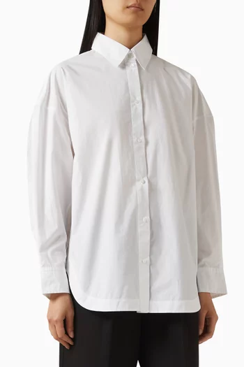 بلوزة بقصة فضفاضة قطن بوبلين