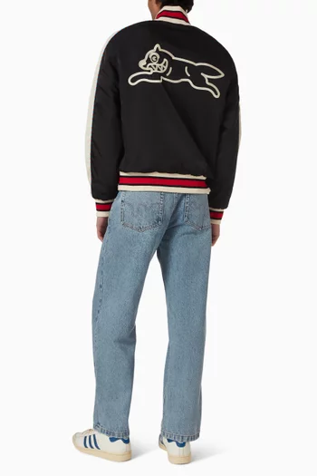 جاكيت بومبر مزين بكلب يجري ستان