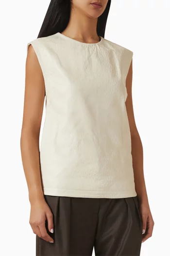 بلوزة فيزا بملمس جلد النعام جلد