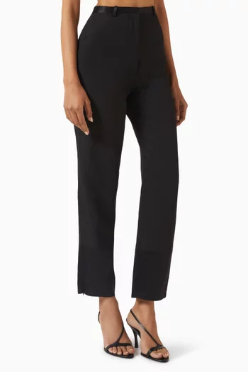 بنطال ماهوني مزيج صوف وستان