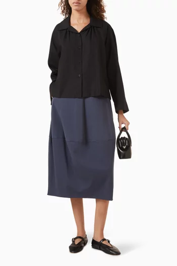 Gathered Shirt in Pima Cotton