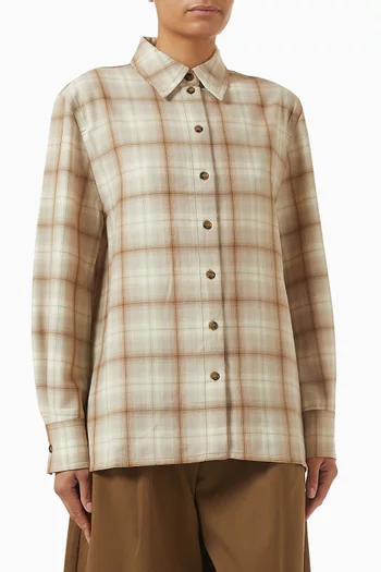 قميص صوف فلانيل بنقشة مربعات