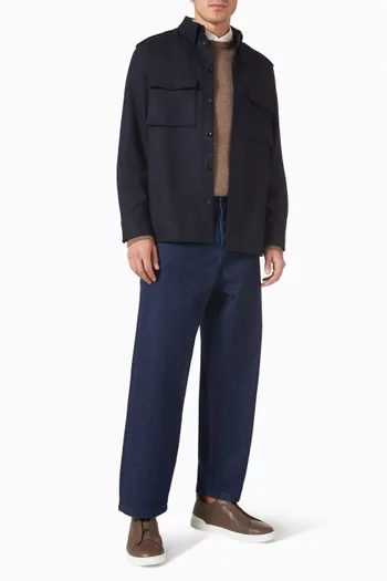 Button-down Shirt in Wool-blend