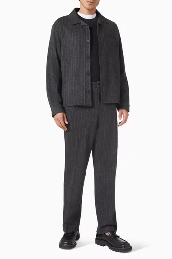 Pinstriped Shirt in Wool-jersey
