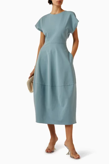 فستان مزيج قطن بقصة منحوتة