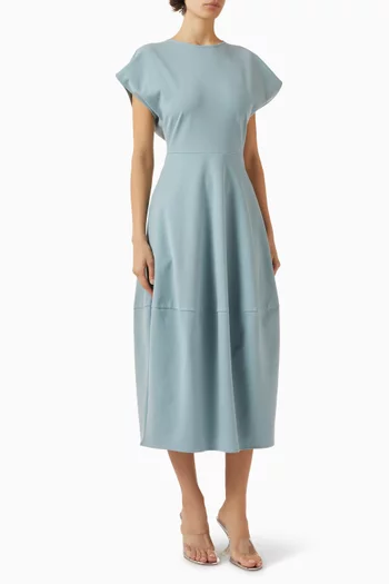 فستان مزيج قطن بقصة منحوتة