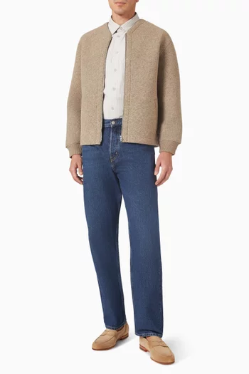 كارديغان فضفاض بسحّاب قماش سكوبا بارز