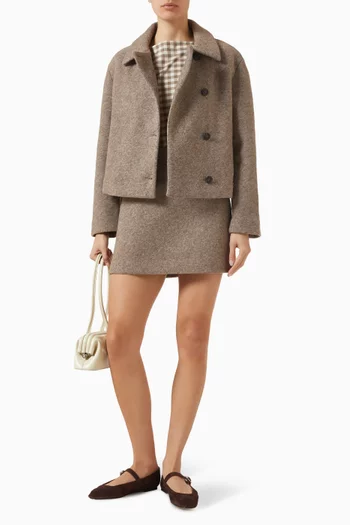 Short Jacket in Boiled Wool Blend