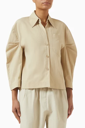 قميص قطن بيما بأكمام مقوسة