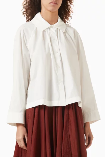 Gathered Shirt in Pima Cotton
