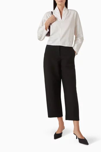 Drape-collar Top in Cotton