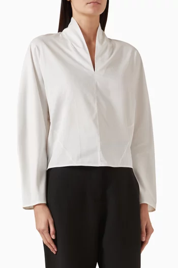 Drape-collar Top in Cotton