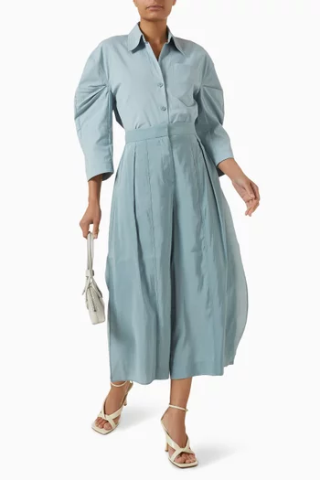 قميص قطن بيما بأكمام مقوسة