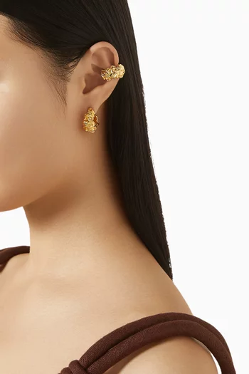 Multi-wave Hoop Earrings in Gold-plated Metal