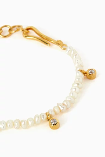 Pearl Bracelet in Gold-plated Metal