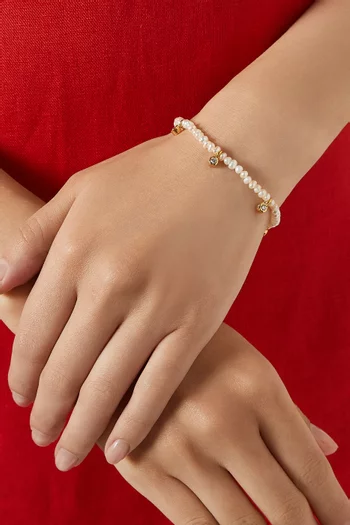 Pearl Bracelet in Gold-plated Metal
