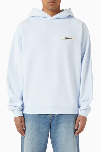 Grosgrain Logo Hoodie in Organic Cotton