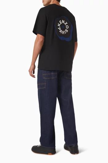 تي شيرت مطرز بشعار زهرة بوكي 2.0‏ قطن