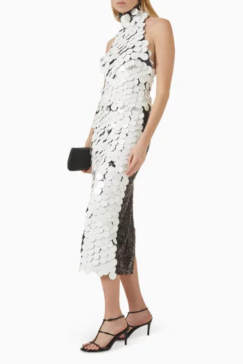 تنورة ديا متوسطة الطول مطرزة بالترتر