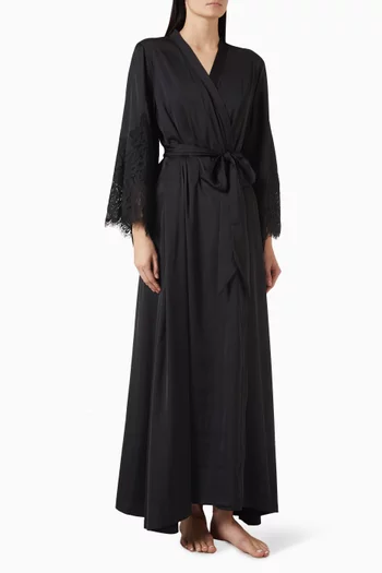 Peyton Long Robe in Satin