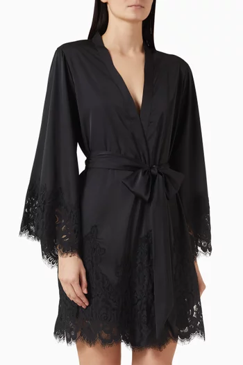 Peyton Short Robe in Satin
