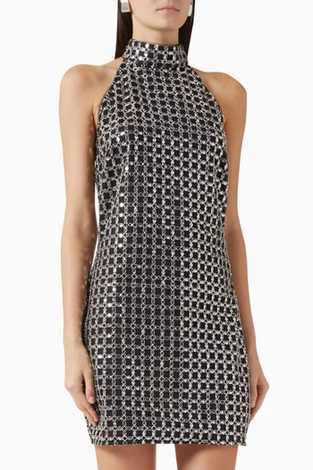 Beaded Halterneck Mini Dress