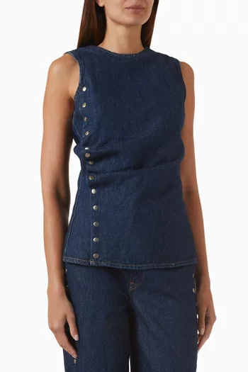 Buttoned Top in Denim