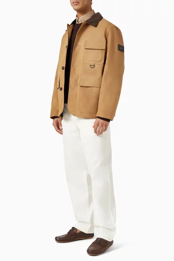 Relaxed Waxed Barn Jacket in Cotton