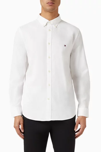 قميص بقصة ضيقة فليكس بنسيج هندسي