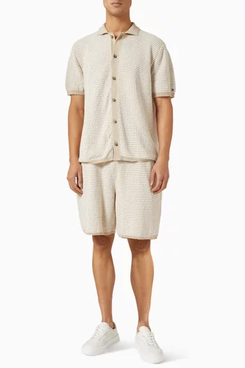 سترة بولو بنسيج بارز